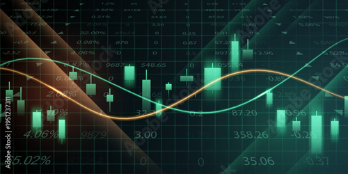 business vector illustration design Stock market charts or Forex trading charts for business and finance ideas.