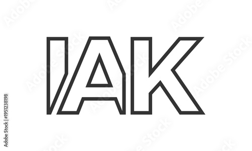 IAK logo design template with strong and modern bold text. Initial based vector logotype featuring simple and minimal typography. Trendy company identity.