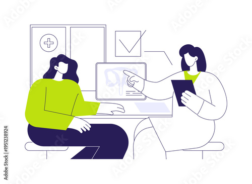 Gynecologist consultation abstract concept vector illustration.