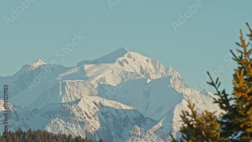 Mont Blanc at the end of the day, French Alps