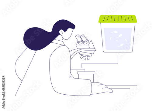 Semen analysis abstract concept vector illustration.