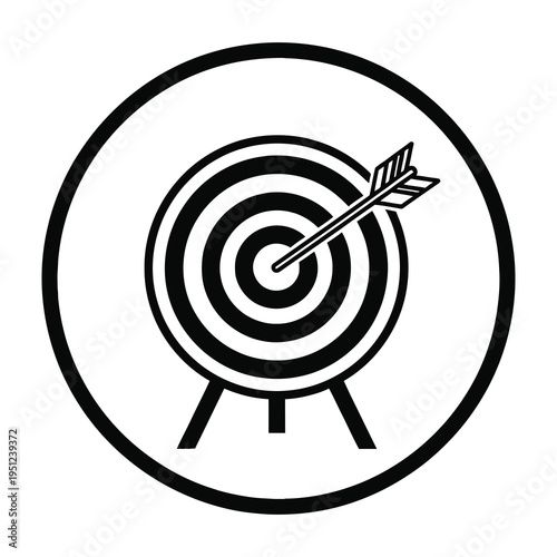 Precision aimed arrow striking bullseye target for accuracy and focus