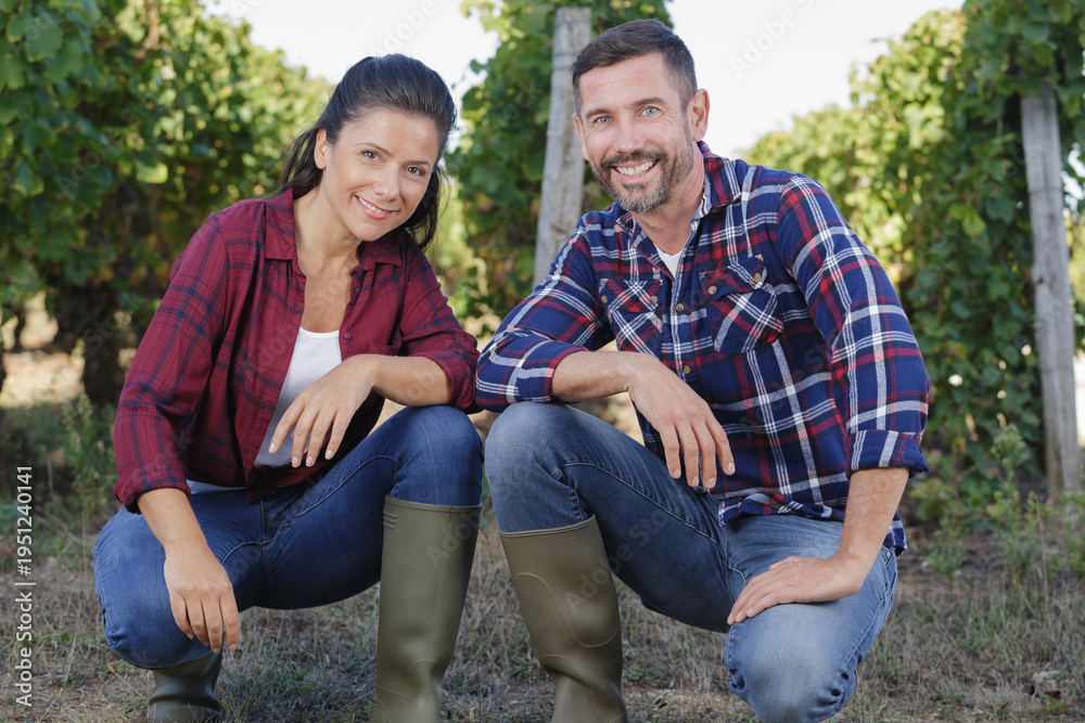 Fototapeta premium young couple in the vineyard