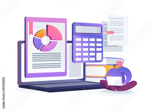 Bookkeeping Basics Guide abstract concept vector illustration.