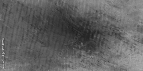 A dark abstract grunge background features a black hole in a textured vintage wall surrounded by smoky gray fog and a metallic pattern