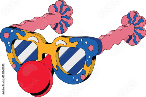 funny novelty glasses with polka dots vector illustration