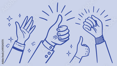 SEO Title

Blue Line Art Hands Clapping and Thumbs Up Vector Illustration on Transparent Background