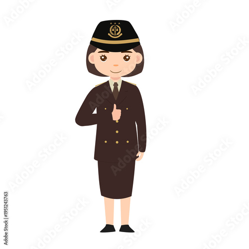 Indonesian Female Prosecutor Respect Gesture Hand on Chest PDU