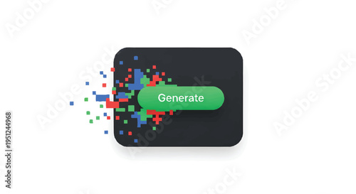 colorful particles exploding from button