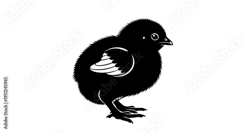 Vector black chick icon, illustration