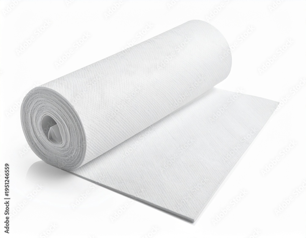 Fototapeta premium Cleaning tools- paper towel on a white background without shadows