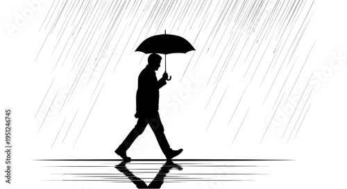 Silhouette of a person walking alone.