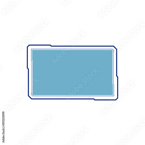 Minimal light blue blank frame for mockups and templates. Soft blue rectangle background for digital layouts. Clean pastel blue card border for branding and presentations