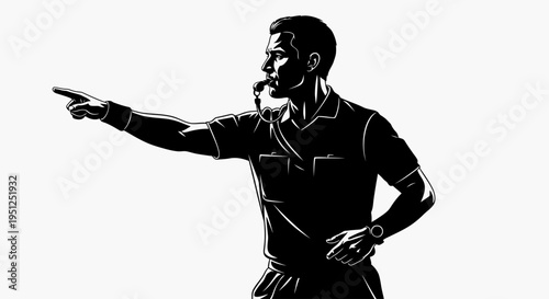 Man pointing finger to side.