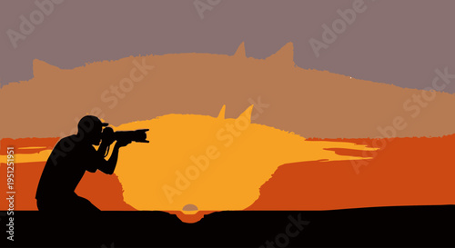 Man taking photo with camera.