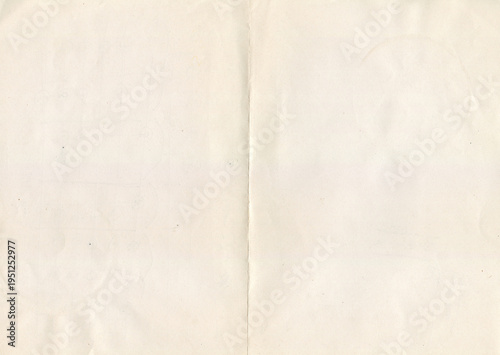 Blank aged paper texture with crease