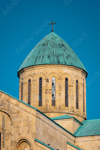 Close up of the dome of the Bagrati Cathedral in Kutaisi, Georgia