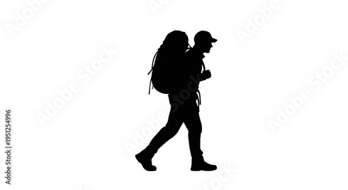 Man walking with big backpack.