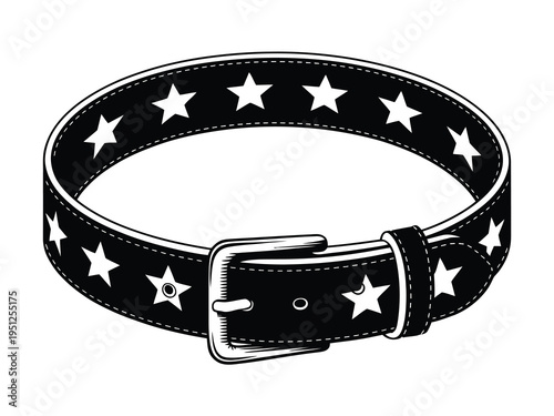 Cowboy Belt and Hat Silhouette Collection Western Themed Design Elements Set Rustic Wild West Symbols Minimal Black Shape Vector Illustration Design Concept