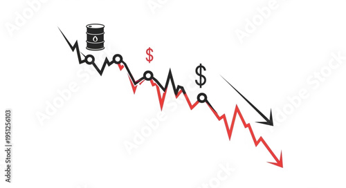 Downward Trend - Oil Prices and Economic Decline Visualization.