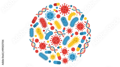 Microorganism collection with DNA strands and medicine capsules