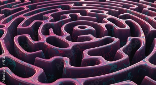 Wallpaper Mural Intricate abstract maze with vibrant colors and winding pathways Torontodigital.ca