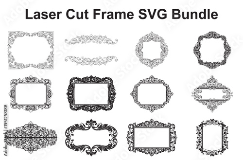 Elegant laser cut frame designs for decorative and crafting purposes