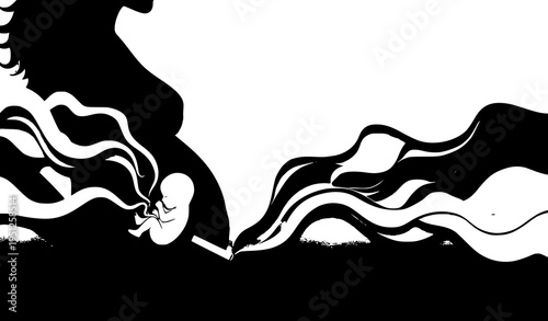 World No Tobacco Day pregnancy smoking danger vector