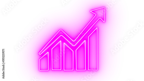 Free Download Colorful glowing neon bar chart icon with an upward trending arrow symbolizing business growth prosperity and financial success isolated on transparent background. - GFXLoad