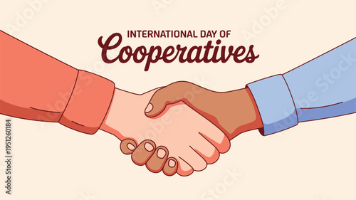 Diverse hands engaging in a firm handshake for International Day of Cooperatives