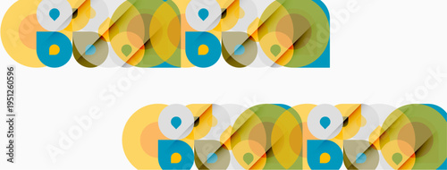 Abstract pattern repeats twice. Overlapping circles create colorful design. Soft hues, geometric shapes present simple visual.