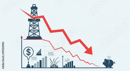 Oil Industry Downturn - A Visual Representation of Economic Decline.