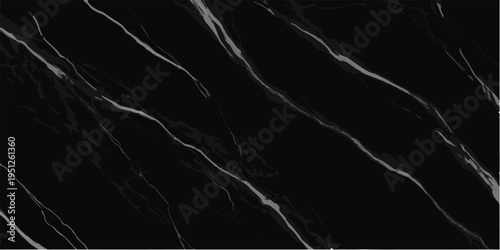 Smooth black marble surface with striking white veins, creating an abstract pattern, ideal for luxurious backgrounds and modern architectural details, marble texture
