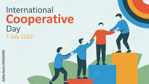 International Cooperative Day with people assisting climb