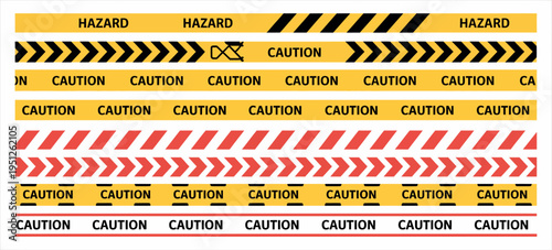 Warning tape vector hazard stripe barrier caution line construction safety crime scene restriction sign design clean illustration