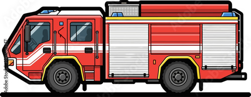 Emergency fire engine responding to safety call