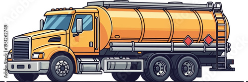 Fuel tanker truck transporting hazardous liquid materials