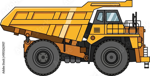 Giant haul truck operating in an open pit mine