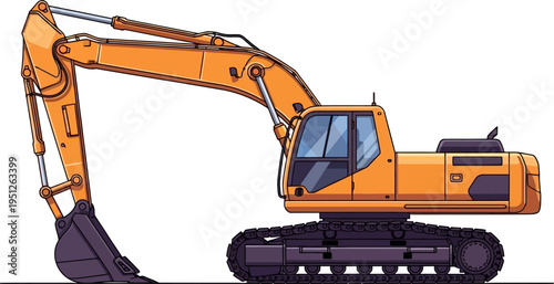 Hydraulic excavator machine for heavy construction work