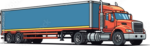 Long-haul semi-trailer truck for interstate freight logistics