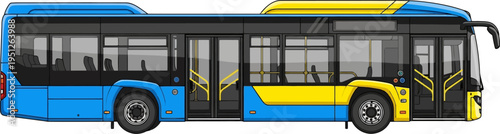 Modern city bus for urban public transportation
