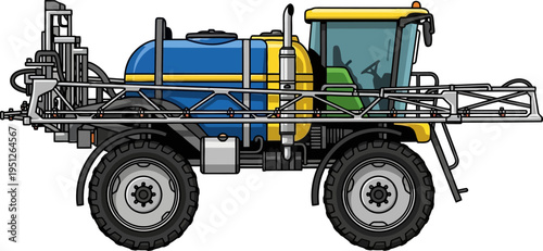 Self propelled agricultural crop sprayer for farm management
