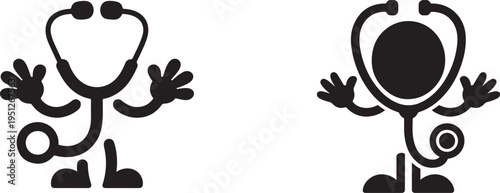 Cute stethoscope character vector illustration for children healthcare design