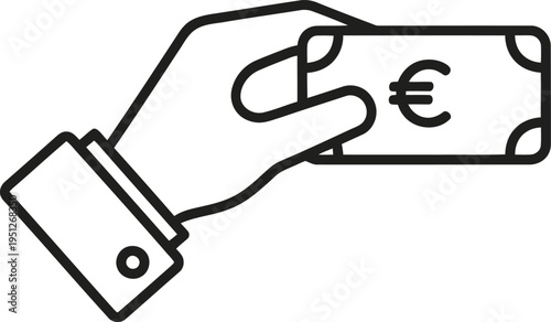 Euro banknote cash payment transaction hand gesture