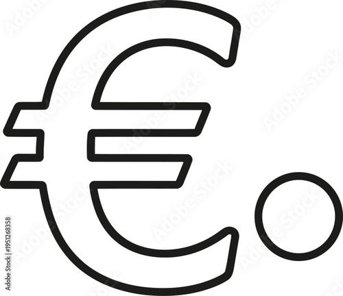 European monetary symbol outline for financial design