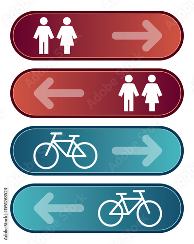 Four stickers on a white background