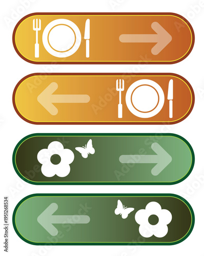 Four stickers on a white background