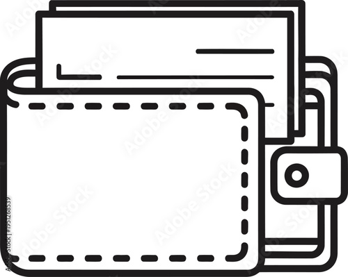 Leather wallet icon holding cards and documents