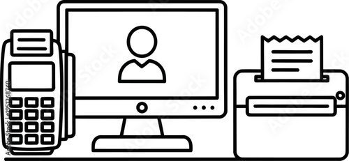Online payment system with pos and receipt printer