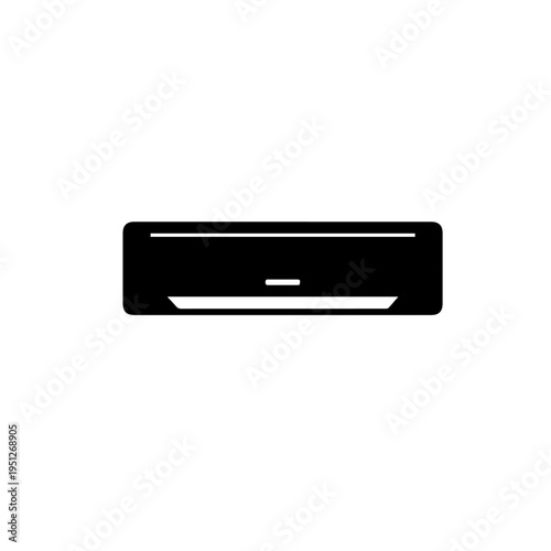 Air Conditioner Vector Illustration – Wall Mounted Split AC Cooling Appliance Icon
